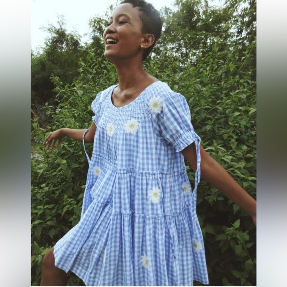 Innika Choo Frill Mini Hand Smocked Collar